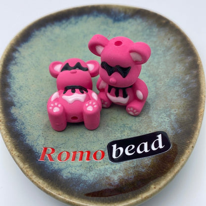 31. Hand made print bear beads - Romo bead