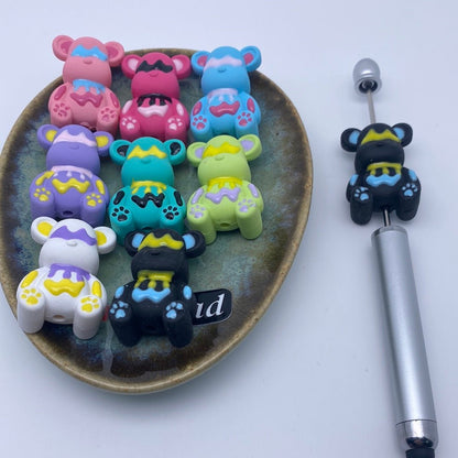 31. Hand made print bear beads - Romo bead