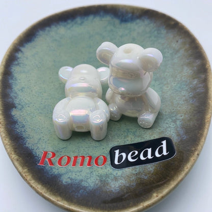 34. Shiny,silver, gold bear beads - Romo bead