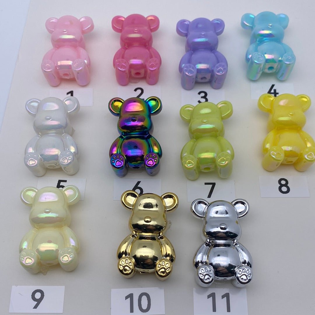 34. Shiny,silver, gold bear beads - Romo bead