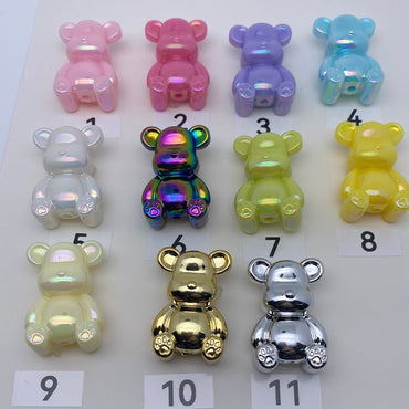 34. Shiny,silver, gold bear beads - Romo bead