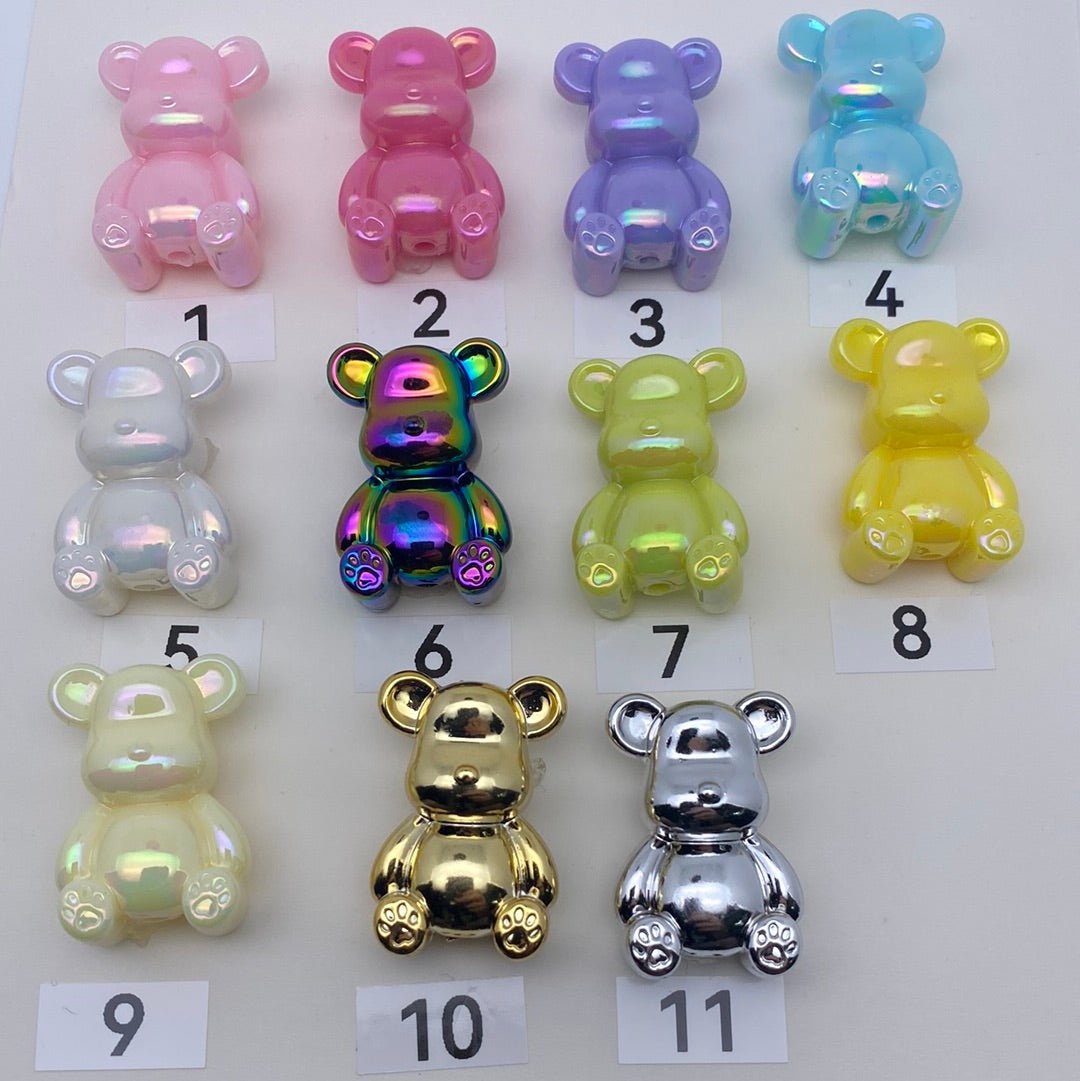 34. Shiny,silver, gold bear beads - Romo bead