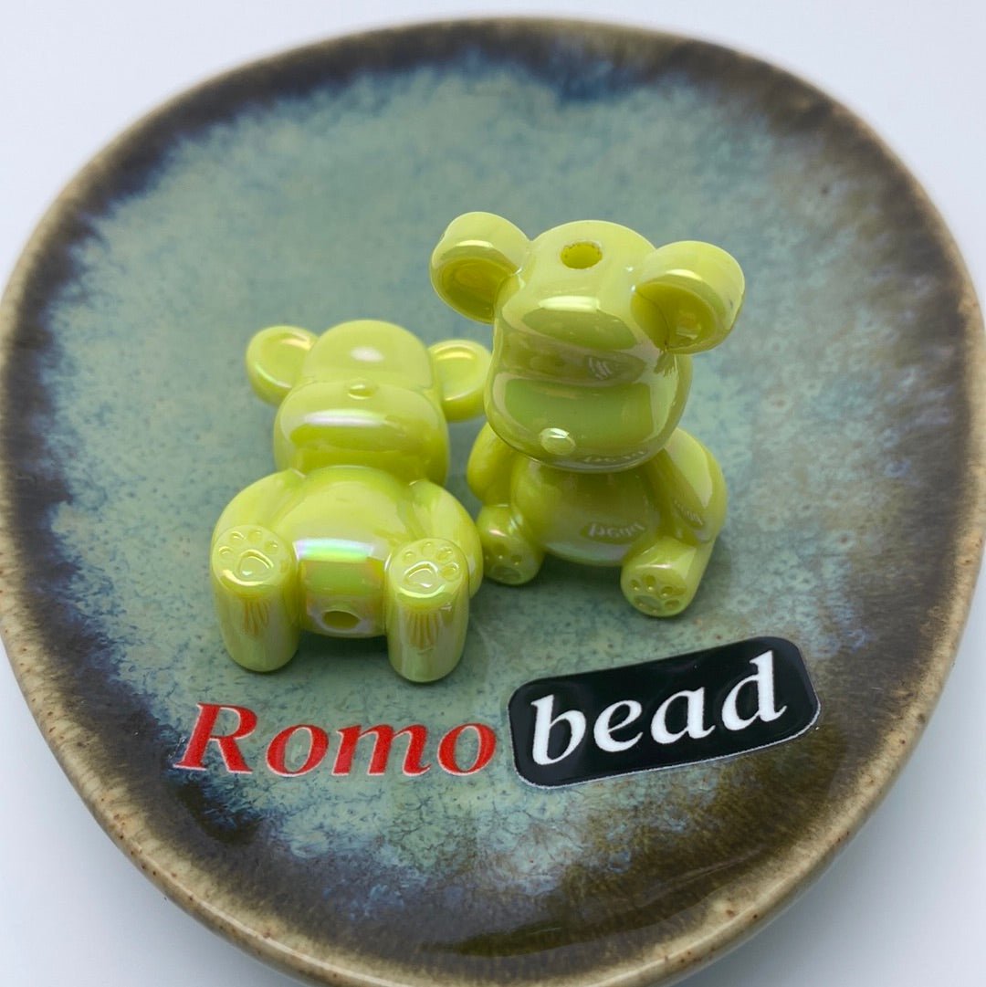 34. Shiny,silver, gold bear beads - Romo bead