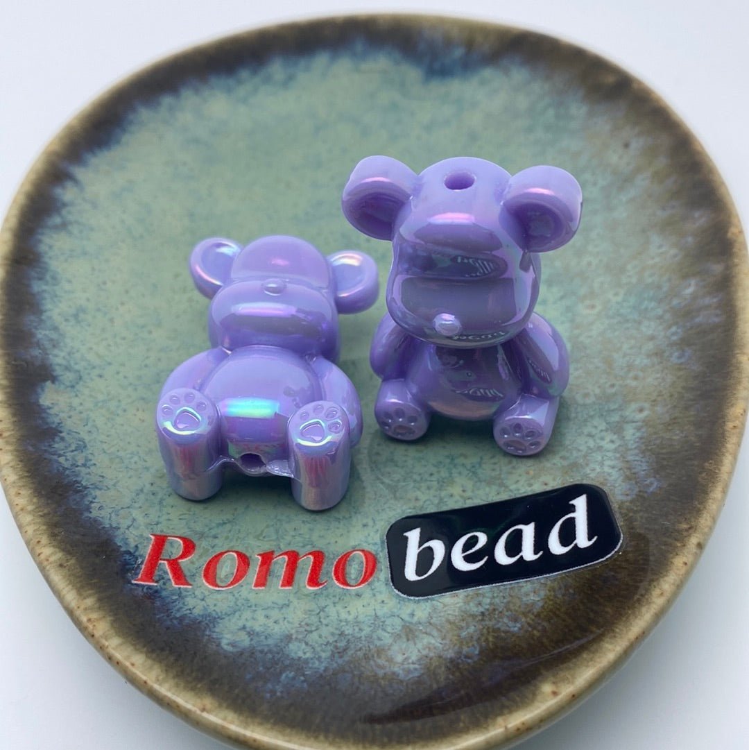 34. Shiny,silver, gold bear beads - Romo bead