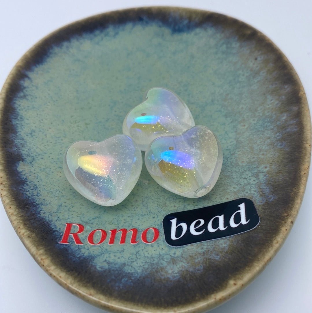 38. Gliter hearts beads - Romo bead