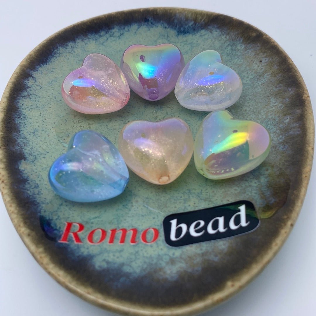 38. Gliter hearts beads - Romo bead