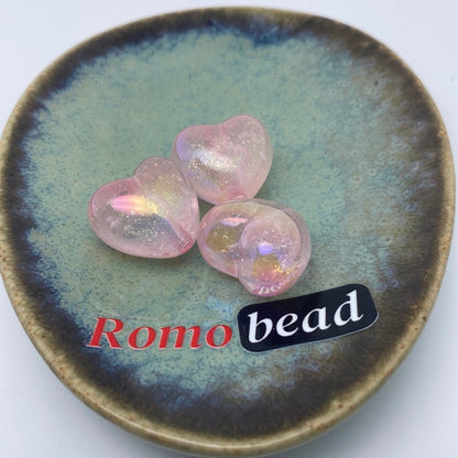 38. Gliter hearts beads - Romo bead