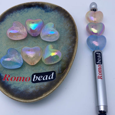 38. Gliter hearts beads - Romo bead