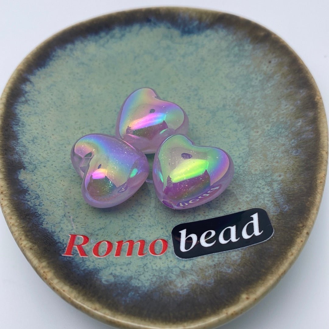 38. Gliter hearts beads - Romo bead