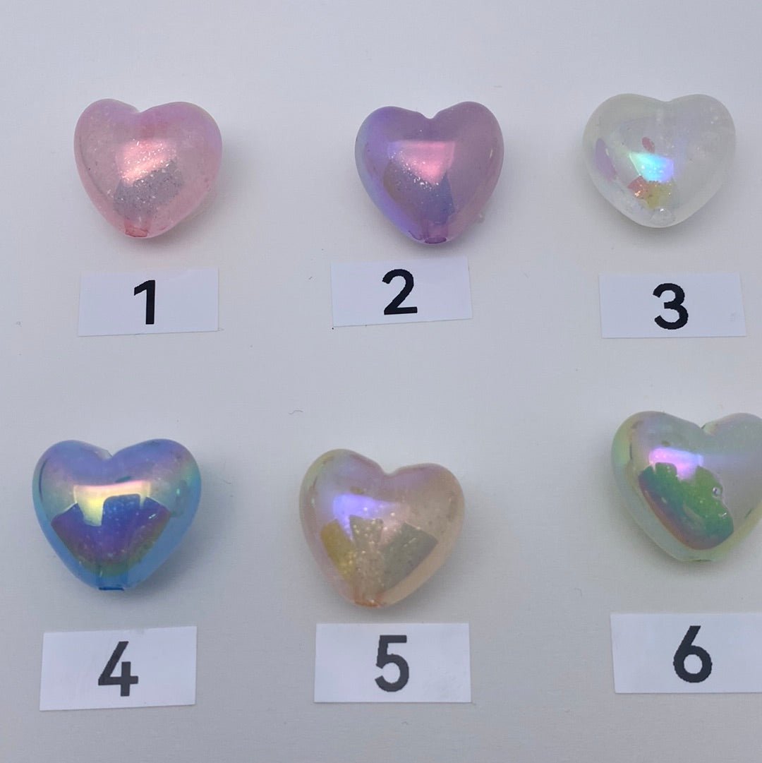 38. Gliter hearts beads - Romo bead