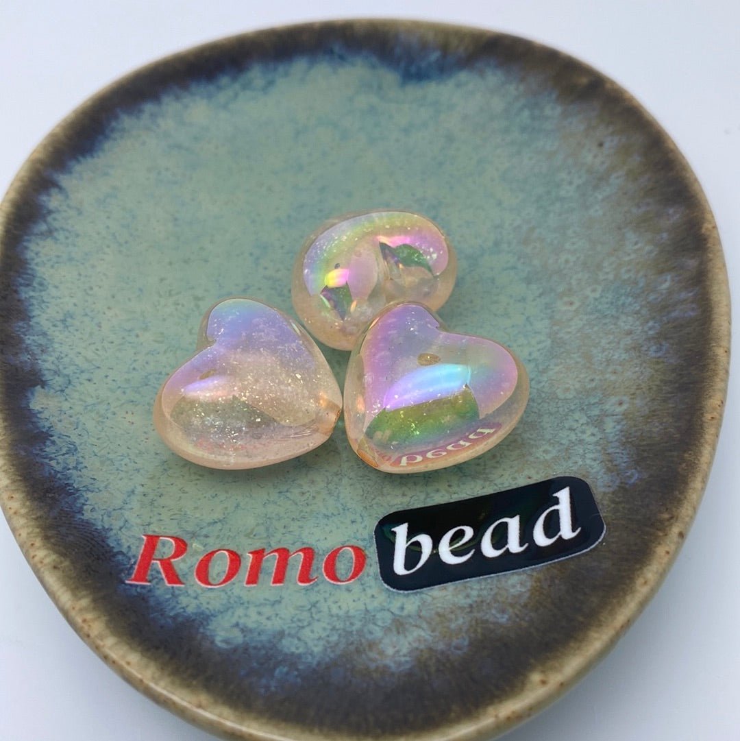 38. Gliter hearts beads - Romo bead