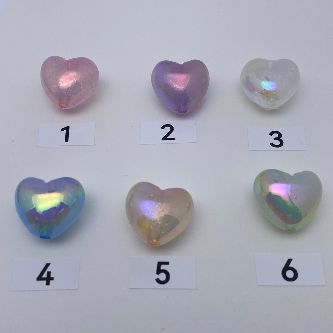 38. Gliter hearts beads - Romo bead