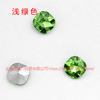 Fat square pointed sole special-shaped diamond earrings, nail art diamond accessories, shoes, bags, clothing, crystal accessories, pointed sole fat square diamonds