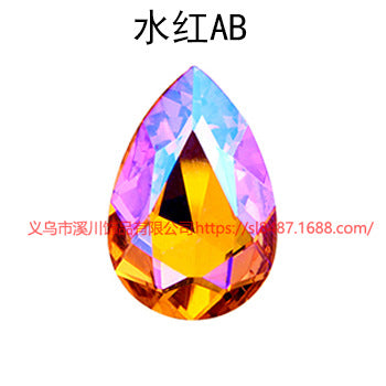 Crystal drop diamond colorful AB glass diamond special-shaped pointed bottom diamond DIY sticker diamond hair accessories materials