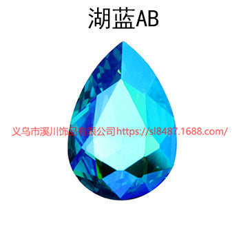 Crystal drop diamond colorful AB glass diamond special-shaped pointed bottom diamond DIY sticker diamond hair accessories materials