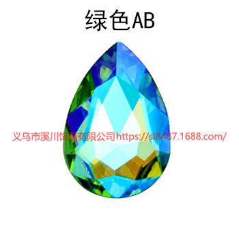 Crystal drop diamond colorful AB glass diamond special-shaped pointed bottom diamond DIY sticker diamond hair accessories materials
