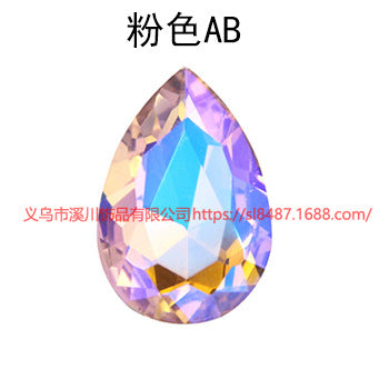 Crystal drop diamond colorful AB glass diamond special-shaped pointed bottom diamond DIY sticker diamond hair accessories materials