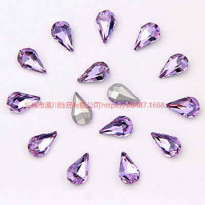 Long Drop Teardrop Diamond Rhinestones - Silver Crystal Luggage Jewelry Nail Art Clothing Hair Accessories