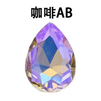 Crystal drop diamond colorful AB glass diamond special-shaped pointed bottom diamond DIY sticker diamond hair accessories materials