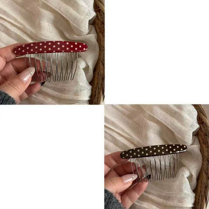 Korean polka dot oval bangs inserted comb broken hair finishing artifact hair inserted into the back of the woman's head upside down comb hairpin