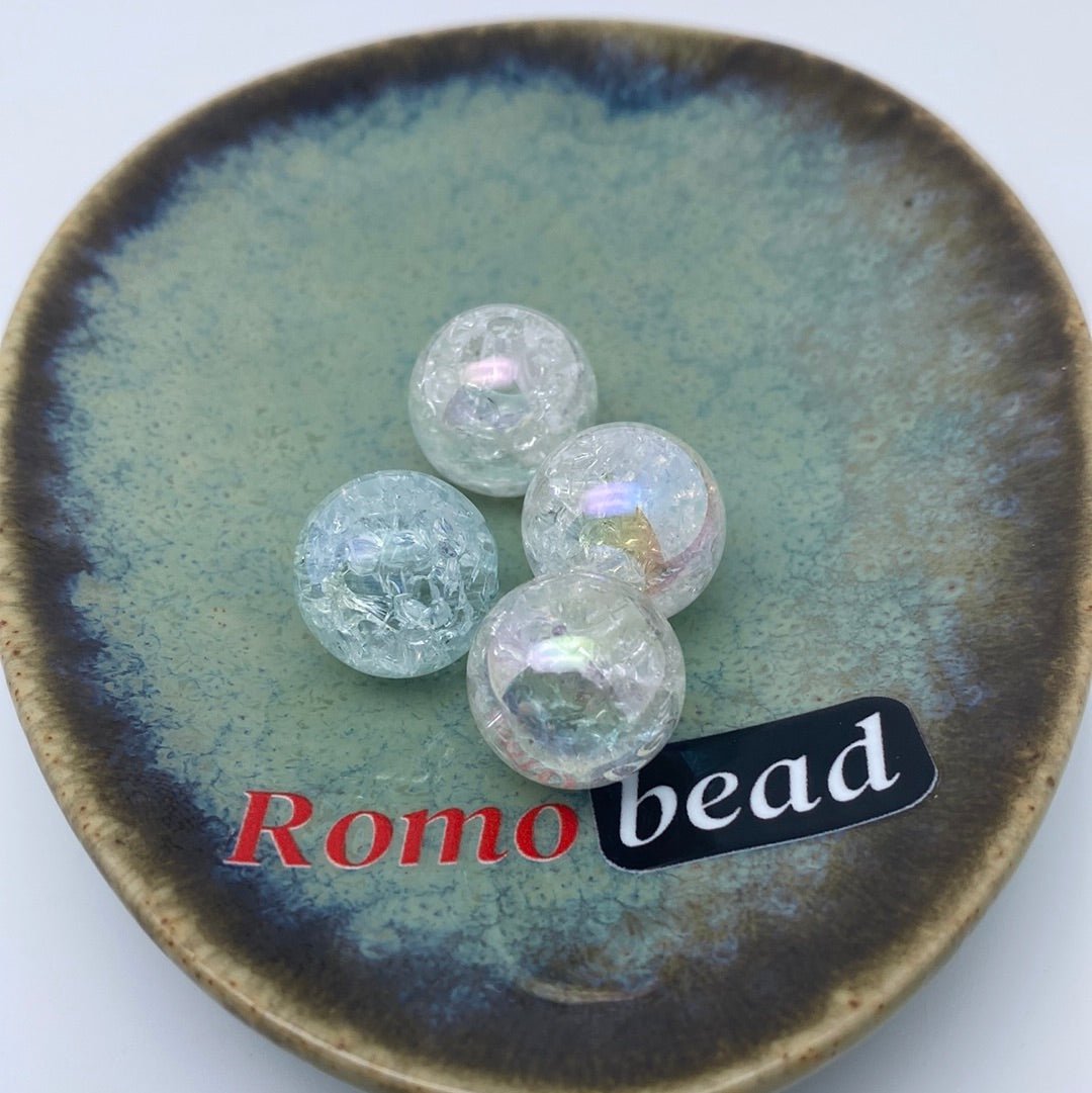 45. UV crackle 16mm round beads - Romo bead