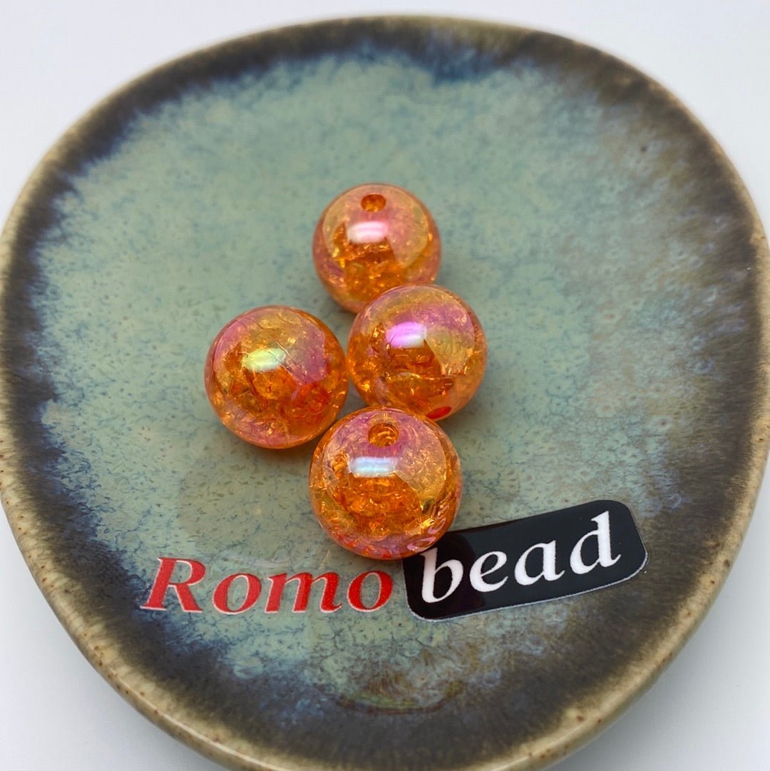 45. UV crackle 16mm round beads - Romo bead