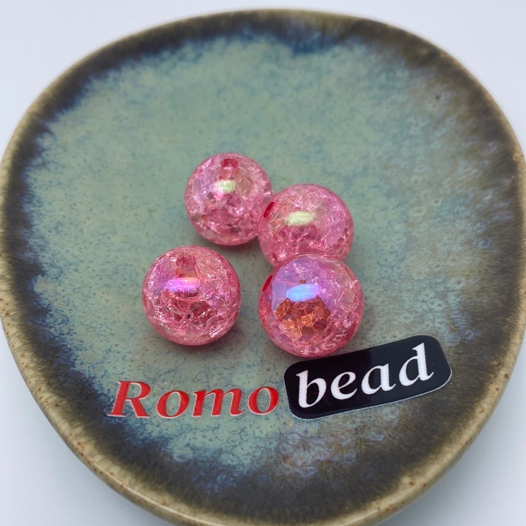 45. UV crackle 16mm round beads - Romo bead