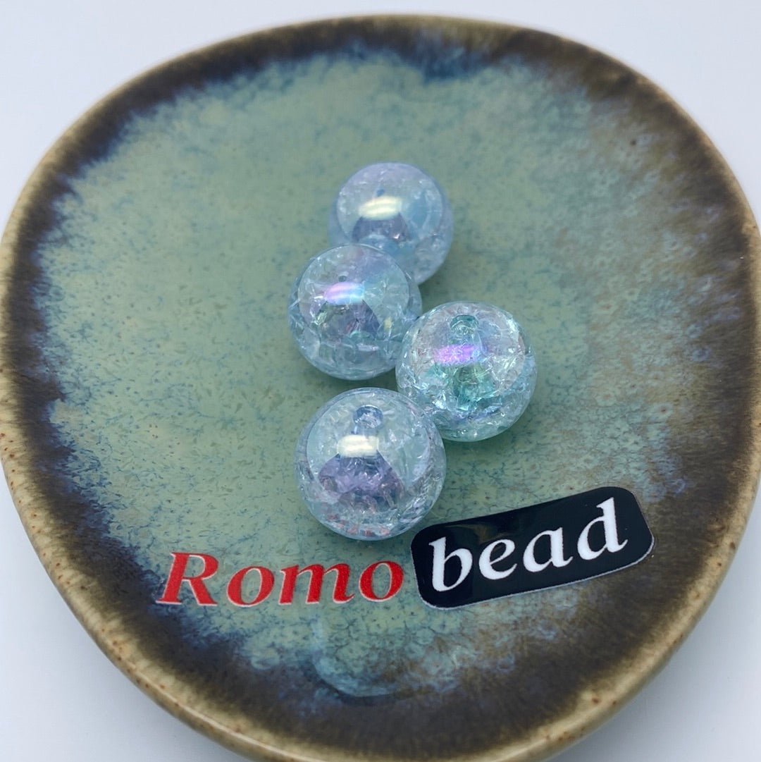 45. UV crackle 16mm round beads - Romo bead