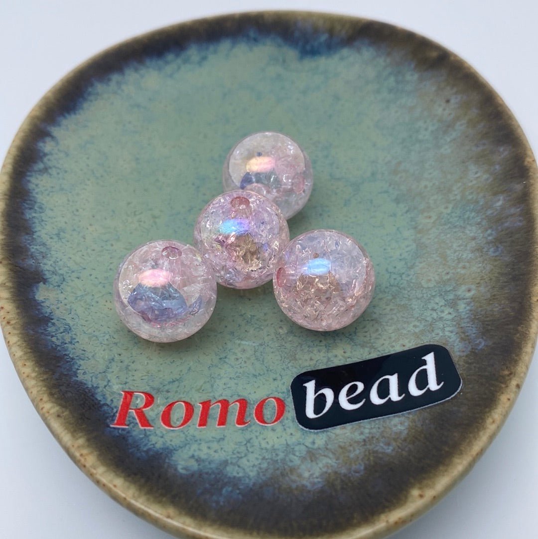 45. UV crackle 16mm round beads - Romo bead