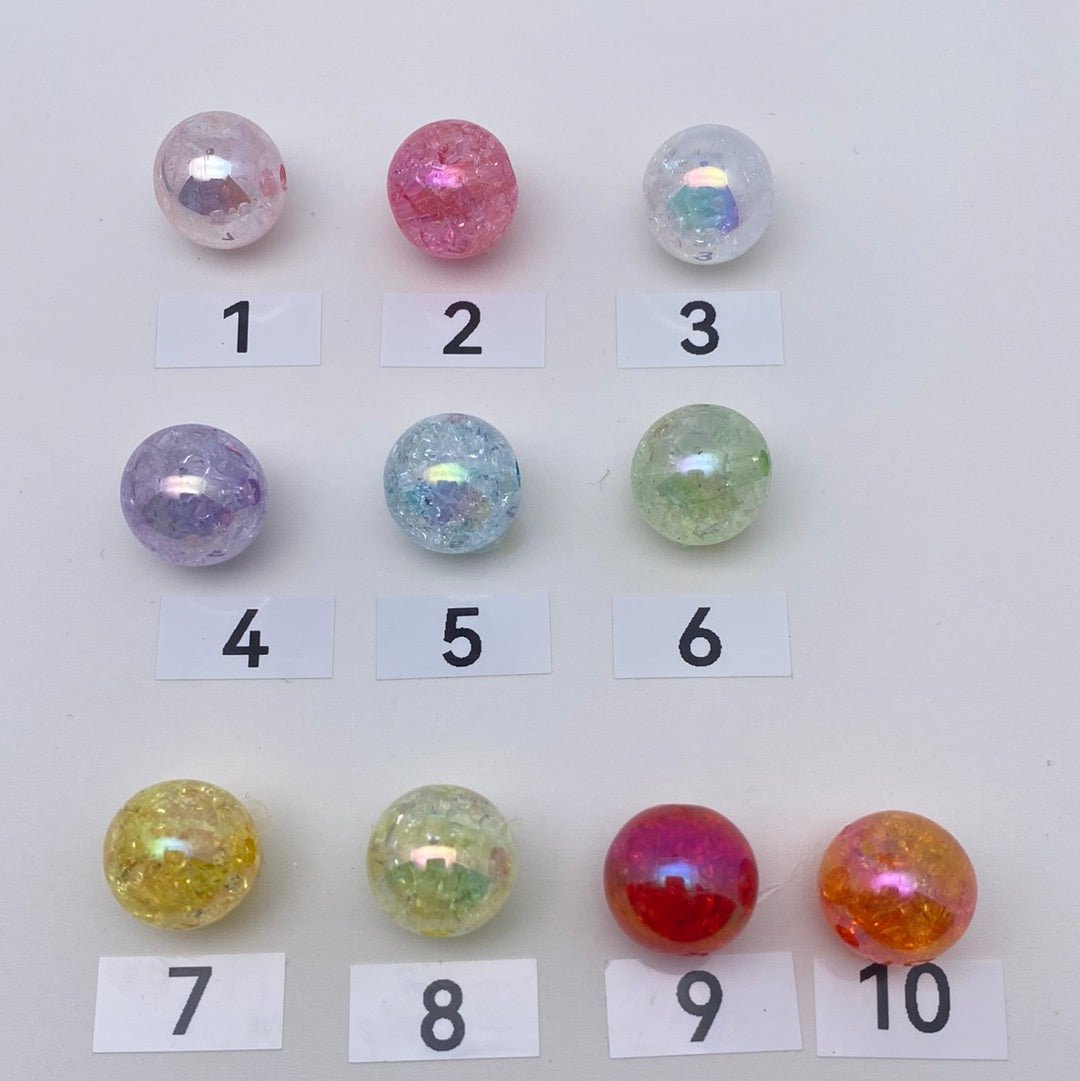 45. UV crackle 16mm round beads - Romo bead