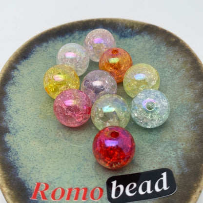 45. UV crackle 16mm round beads - Romo bead