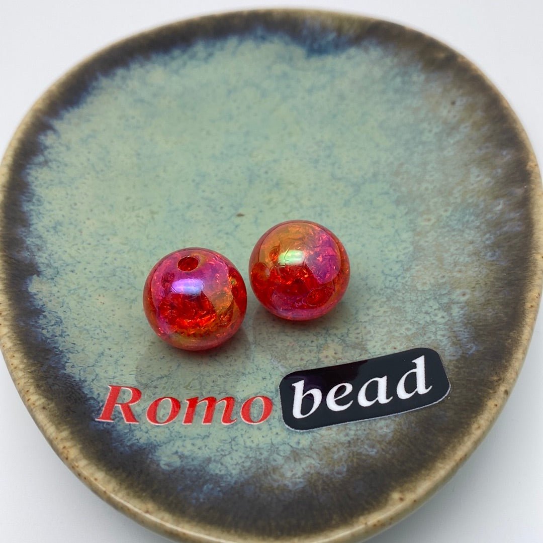 45. UV crackle 16mm round beads - Romo bead