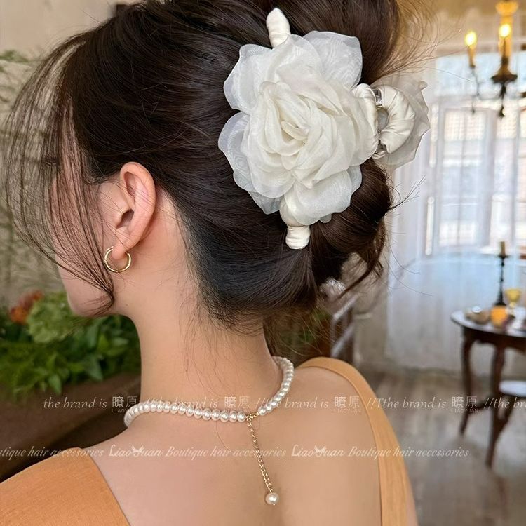Encounter Spring Day~ Super Immortal Three-dimensional Flower Hairpin Female Head Grab Clip Large Shark Clip 2025 New High-end
