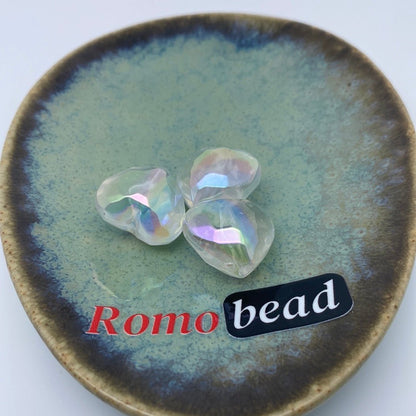 59. clear heart beads - Romo bead