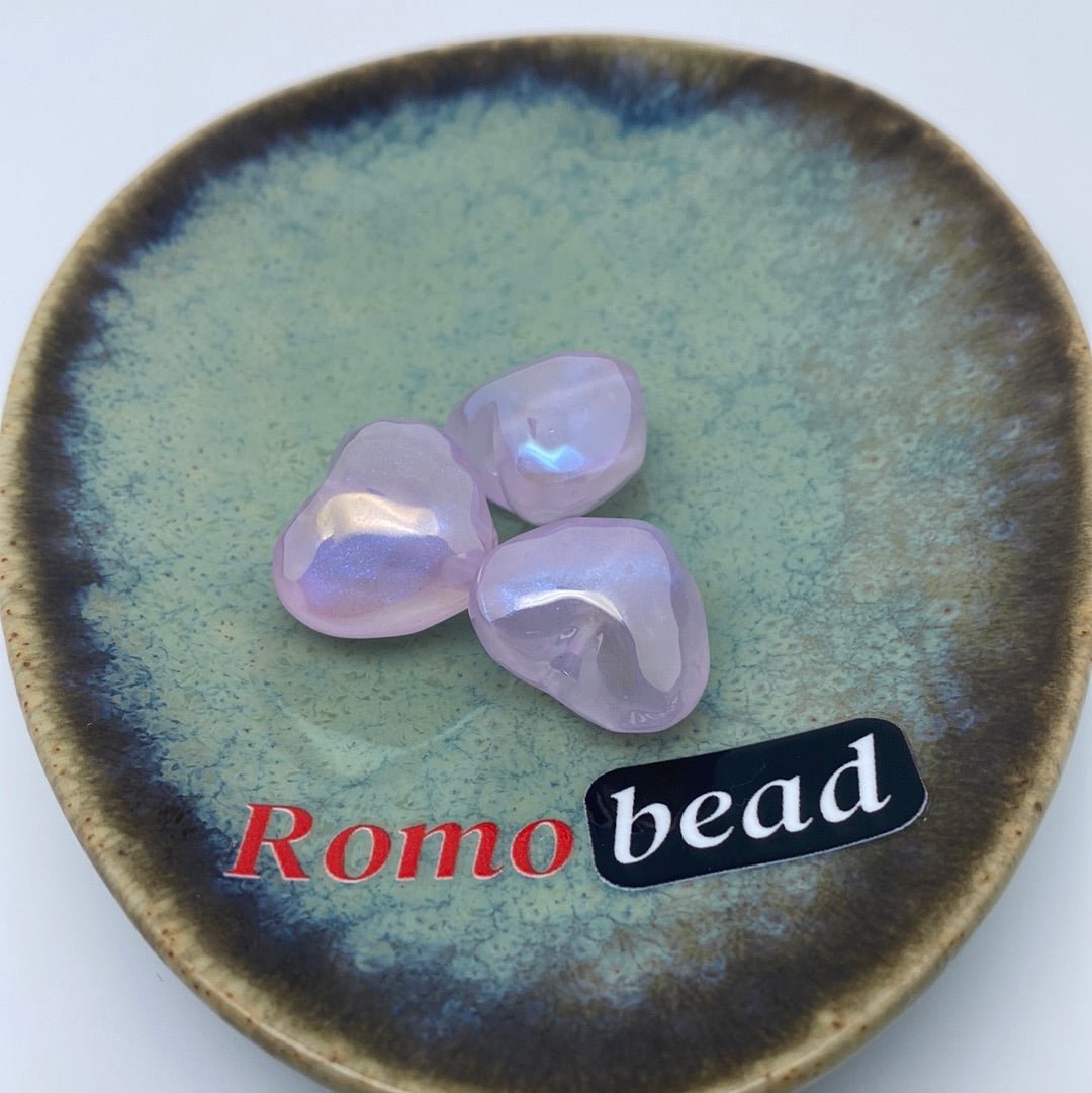 59. clear heart beads - Romo bead