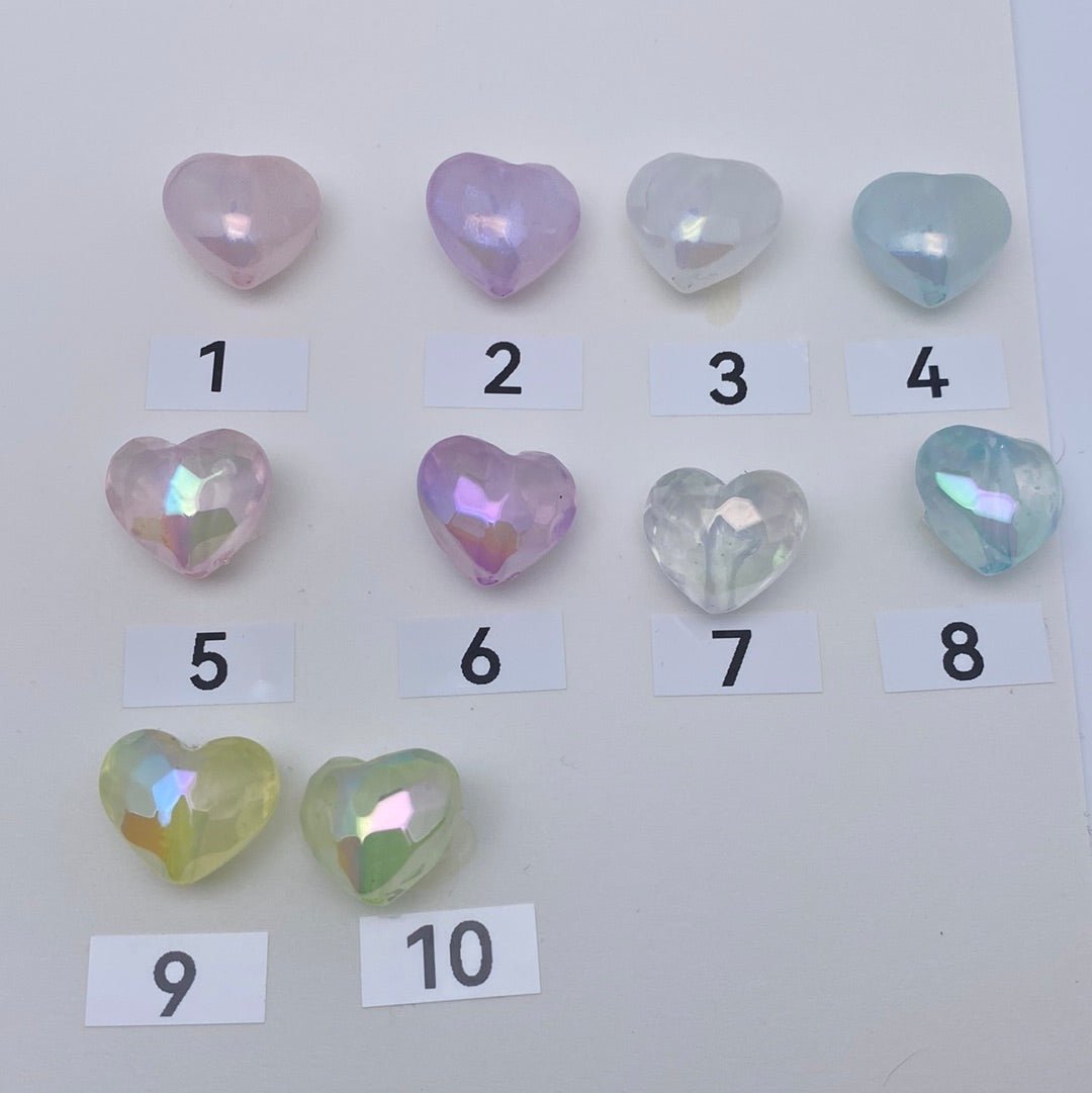 59. clear heart beads - Romo bead