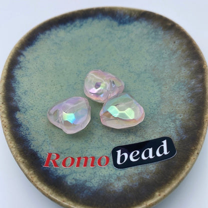 59. clear heart beads - Romo bead