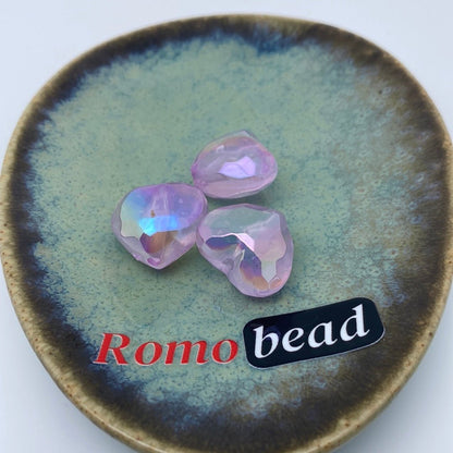 59. clear heart beads - Romo bead