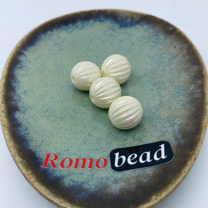 68. pumpkin round uv beads - Romo bead