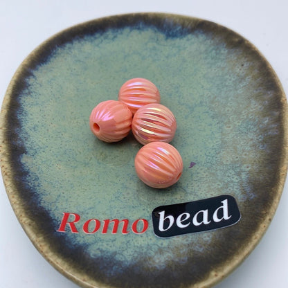 68. pumpkin round uv beads - Romo bead