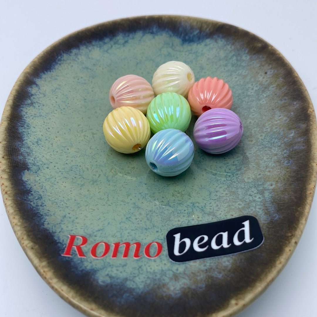 68. pumpkin round uv beads - Romo bead