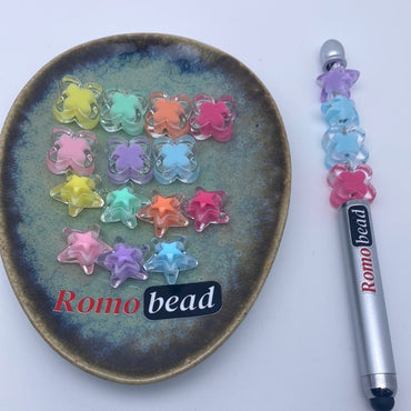 73. star and flower clear double beads - Romo bead