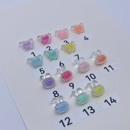 74. butterfly and rabbit head clear beads - Romo bead