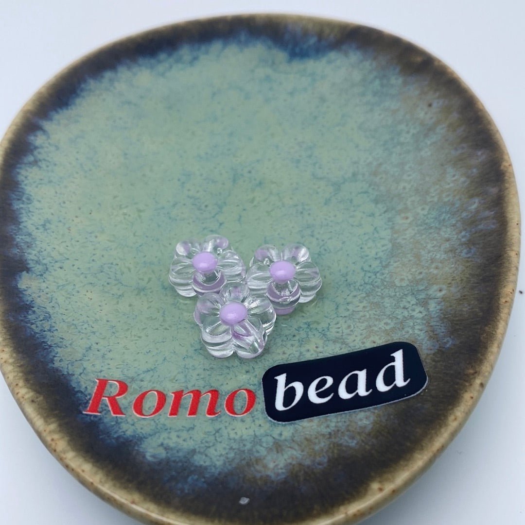 75. clear and frosted flower beads - Romo bead