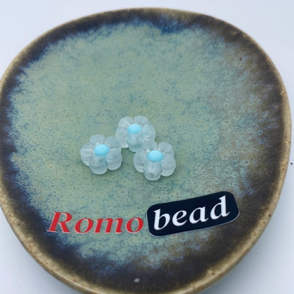 75. clear and frosted flower beads - Romo bead