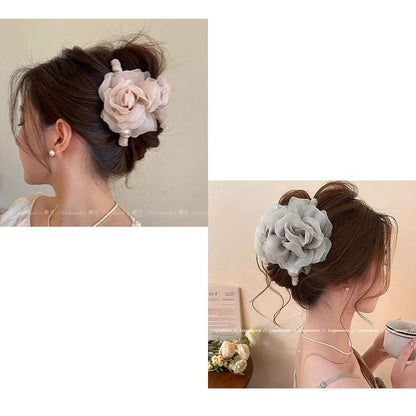 Encounter Spring Day~ Super Immortal Three-dimensional Flower Hairpin Female Head Grab Clip Large Shark Clip 2025 New High-end