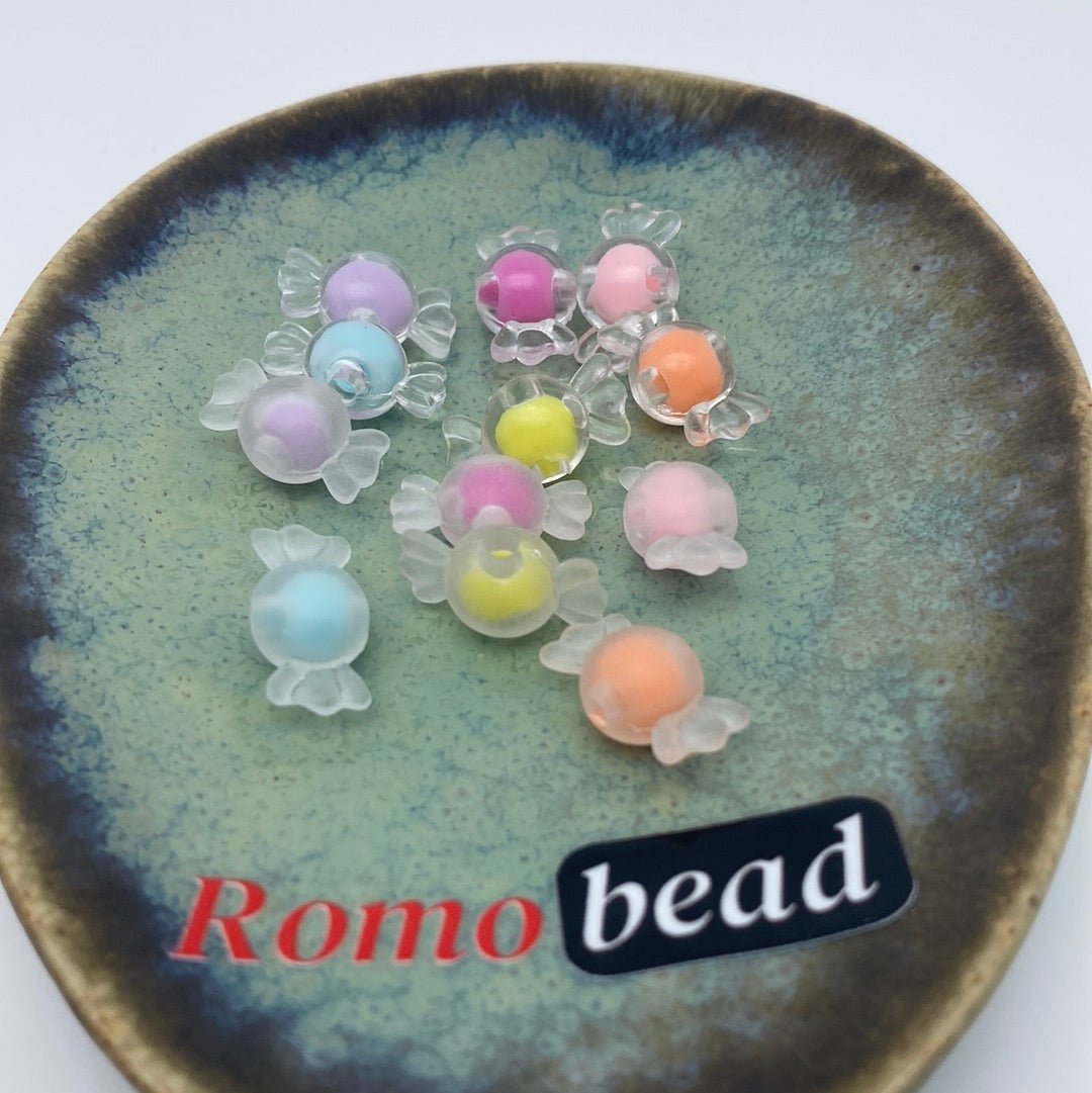 78. clear and frosted candy beads - Romo bead