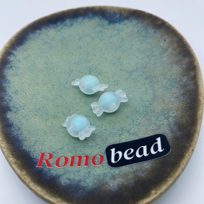 78. clear and frosted candy beads - Romo bead