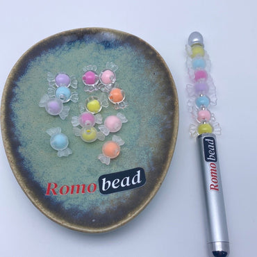 78. clear and frosted candy beads - Romo bead