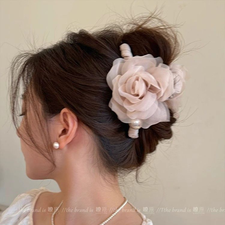 Encounter Spring Day~ Super Immortal Three-dimensional Flower Hairpin Female Head Grab Clip Large Shark Clip 2025 New High-end